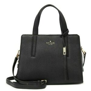 Kate Spade Grey Street Dominque Black Satchel with Gold Accents